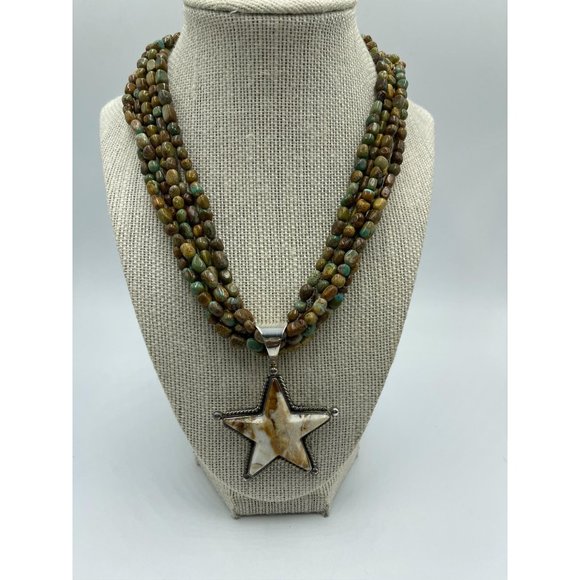 JAY KING 925 Sterling Turquoise Necklace w/ Jasper - Picture 1 of 12